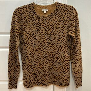 J Crew Leopard Print 100% Cashmere Sweater - New!
